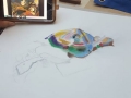 Participante realizando su obra