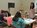 Participantes realizando sus obras