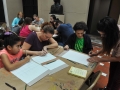 Participantes realizando sus obras