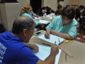 Participantes realizando sus obras